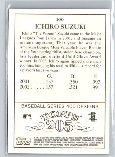 2003 Topps 205 #100b Ichiro Suzuki : Looking Right L17