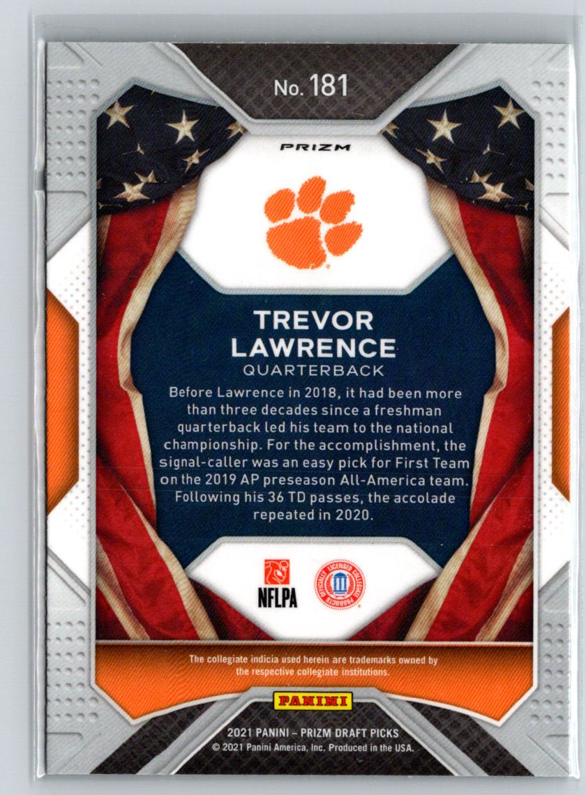 2021 Panini Prizm Draft Picks Collegiate #181 Trevor Lawrence Green L17