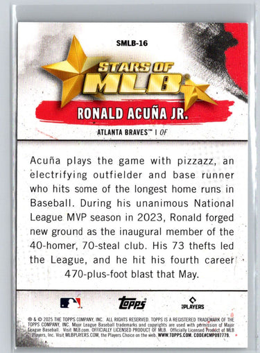 2025 Topps #SMLB-16 Ronald Acuna Jr. Stars of MLB L18