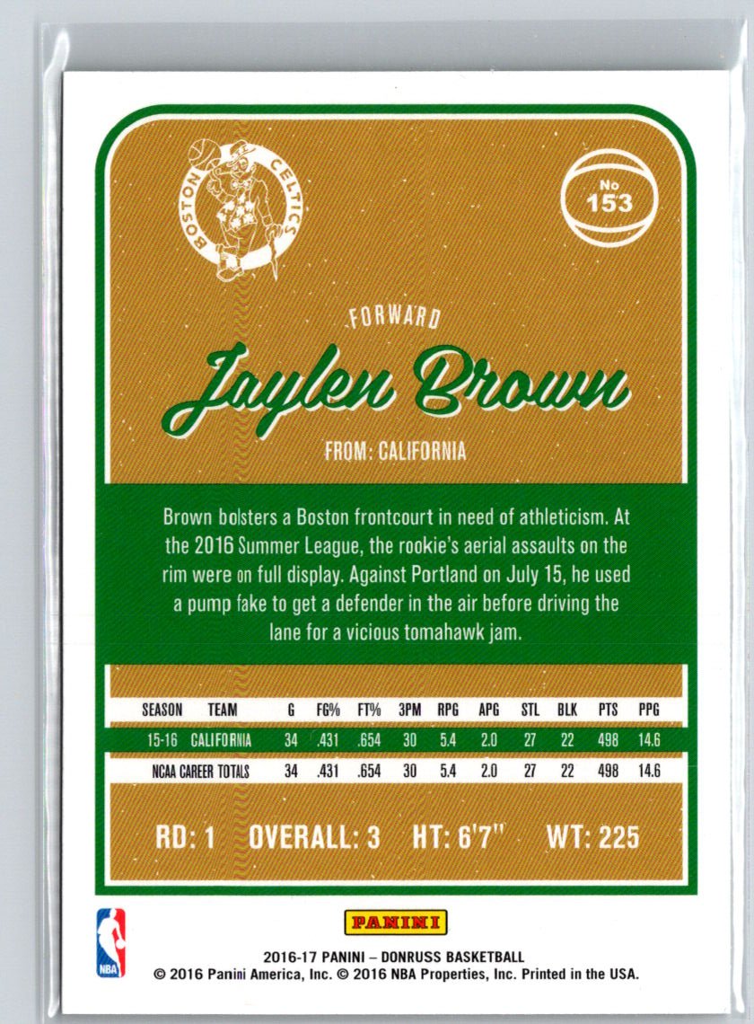 2016-17 Donruss #153 Jaylen Brown L19