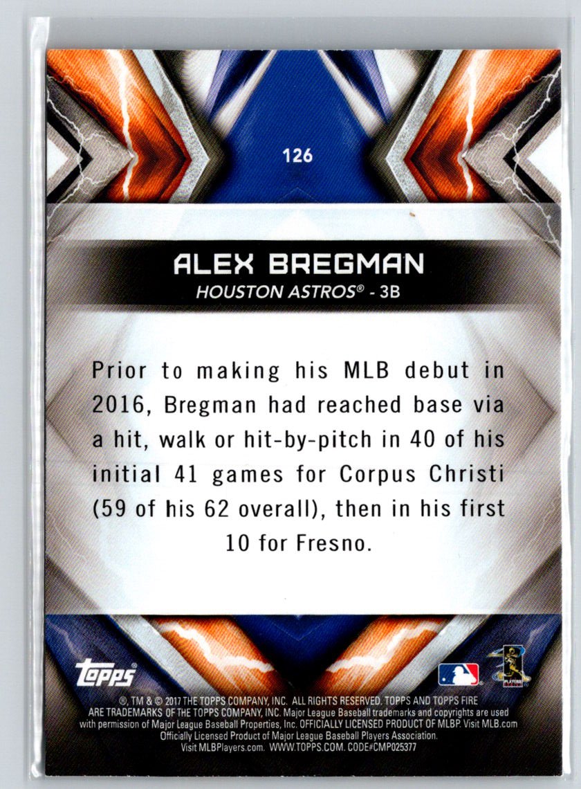 2017 Topps Fire #126 Alex Bregman L20
