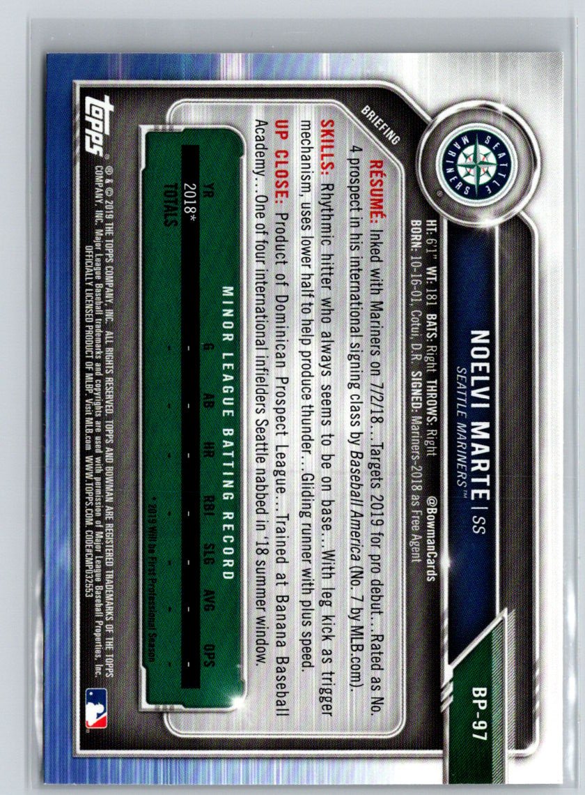 2019 Bowman #BP-97 Noelvi Marte Prospects L20