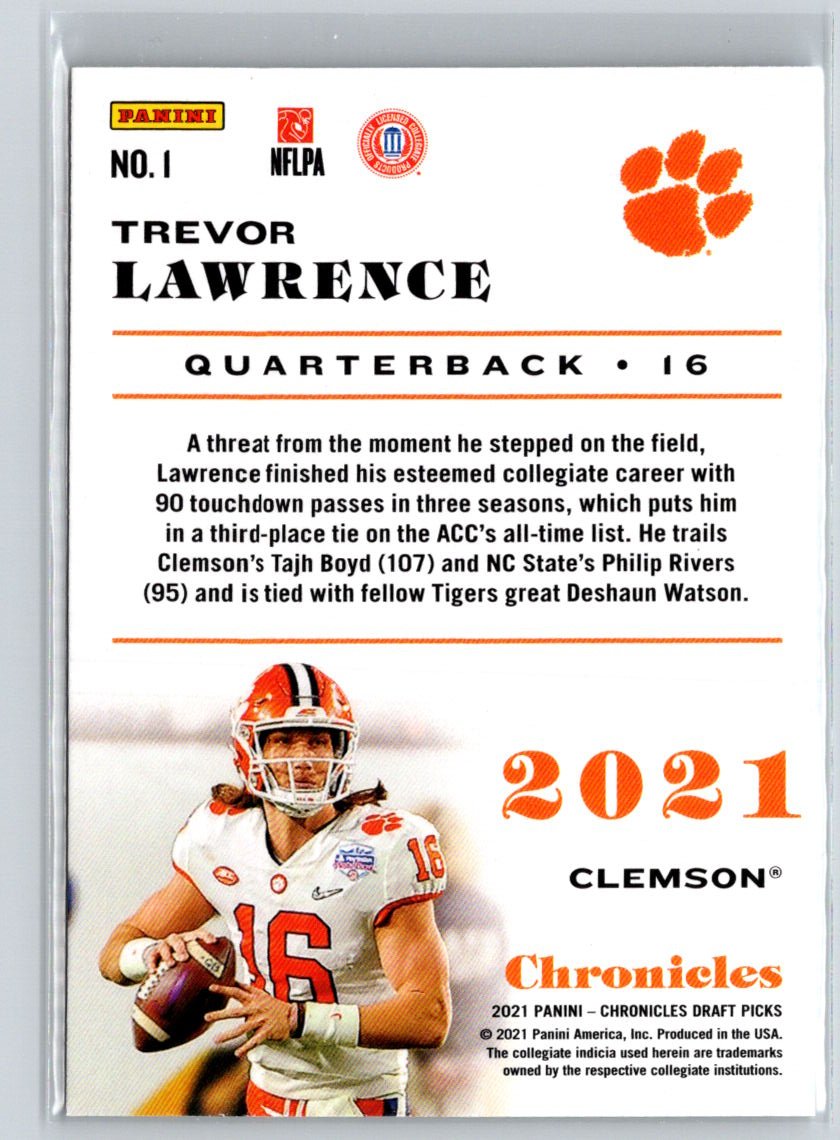 2021 Panini Chronicles Draft Picks #1 Trevor Lawrence Green L20