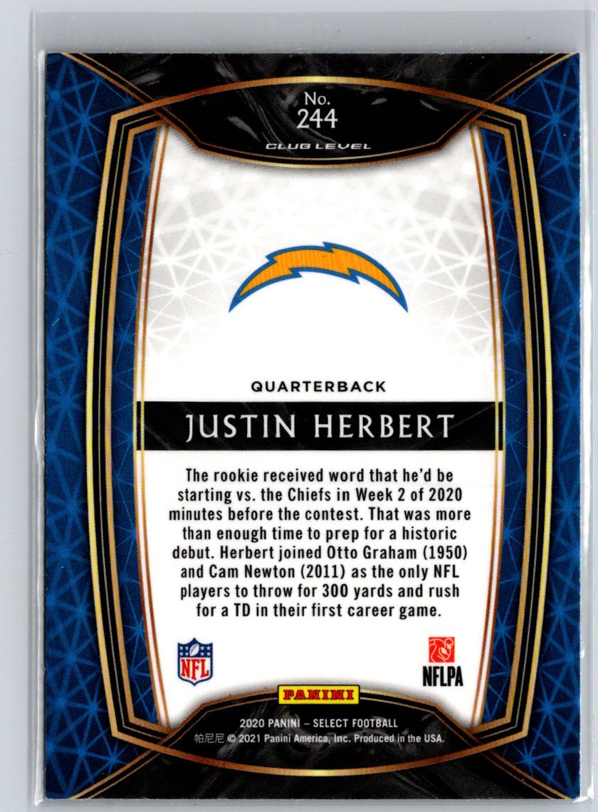 2020 Panini Select #244 Justin Herbert L20