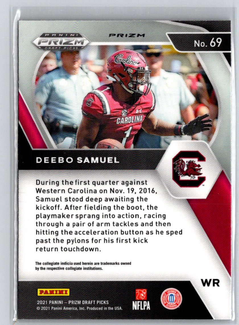 2021 Panini Prizm Draft Picks Collegiate #69 Deebo Samuel Red Ice L20