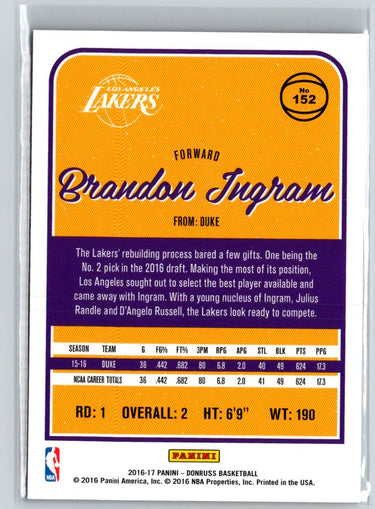 2016-17 Donruss #152 Brandon Ingram L20