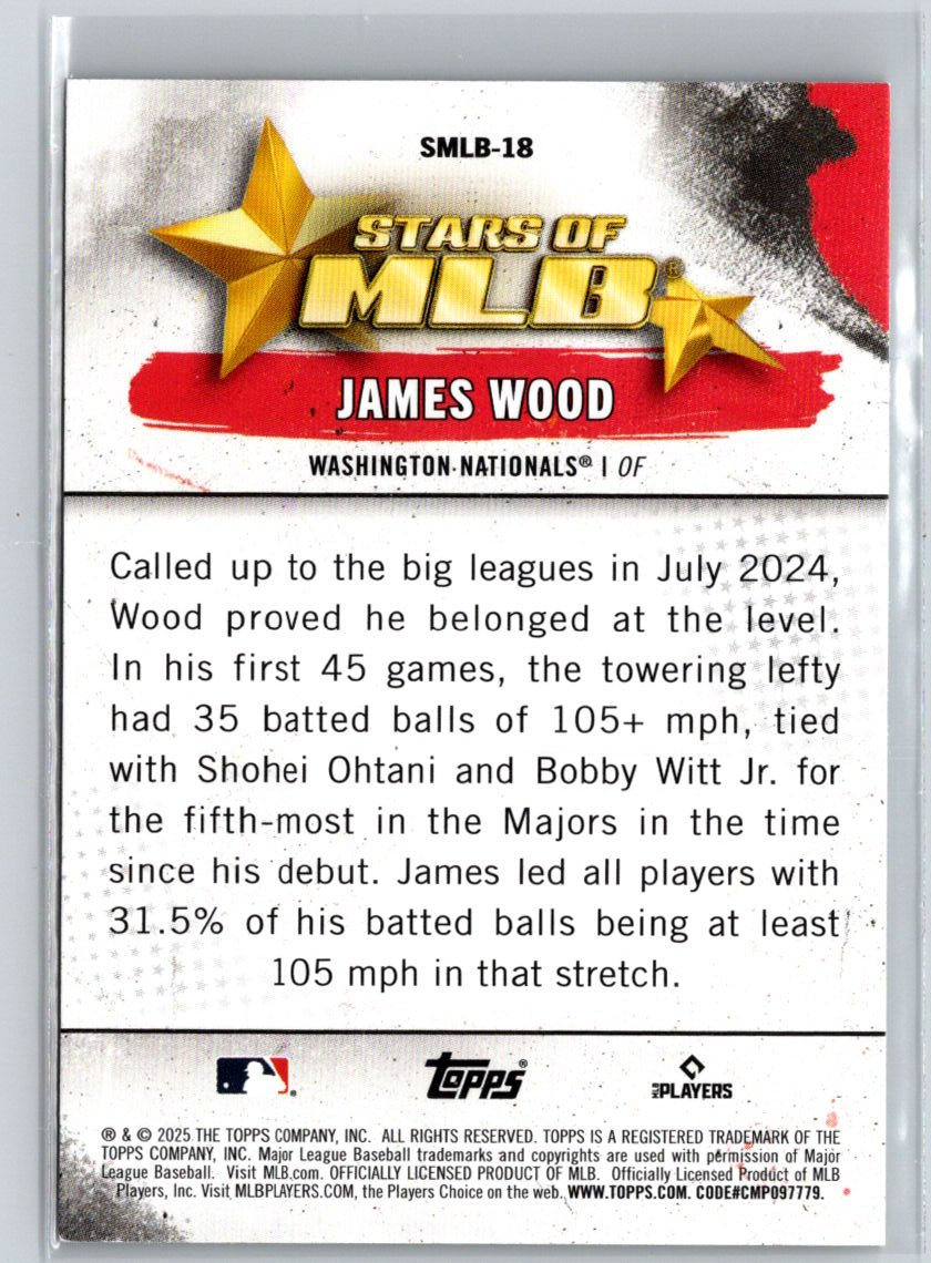 2025 Topps #SMLB-18 James Wood Stars of MLB L20