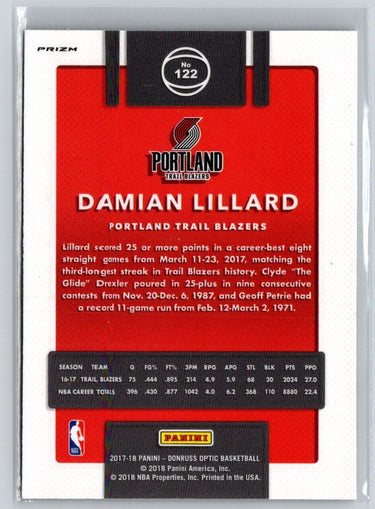 2017-18 Donruss Optic #122 Damian Lillard Holo L21