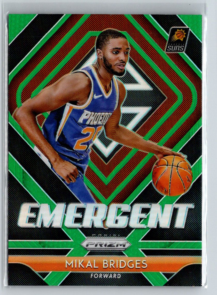 2018-19 Panini Prizm #10 Mikal Bridges Emergent Green L21