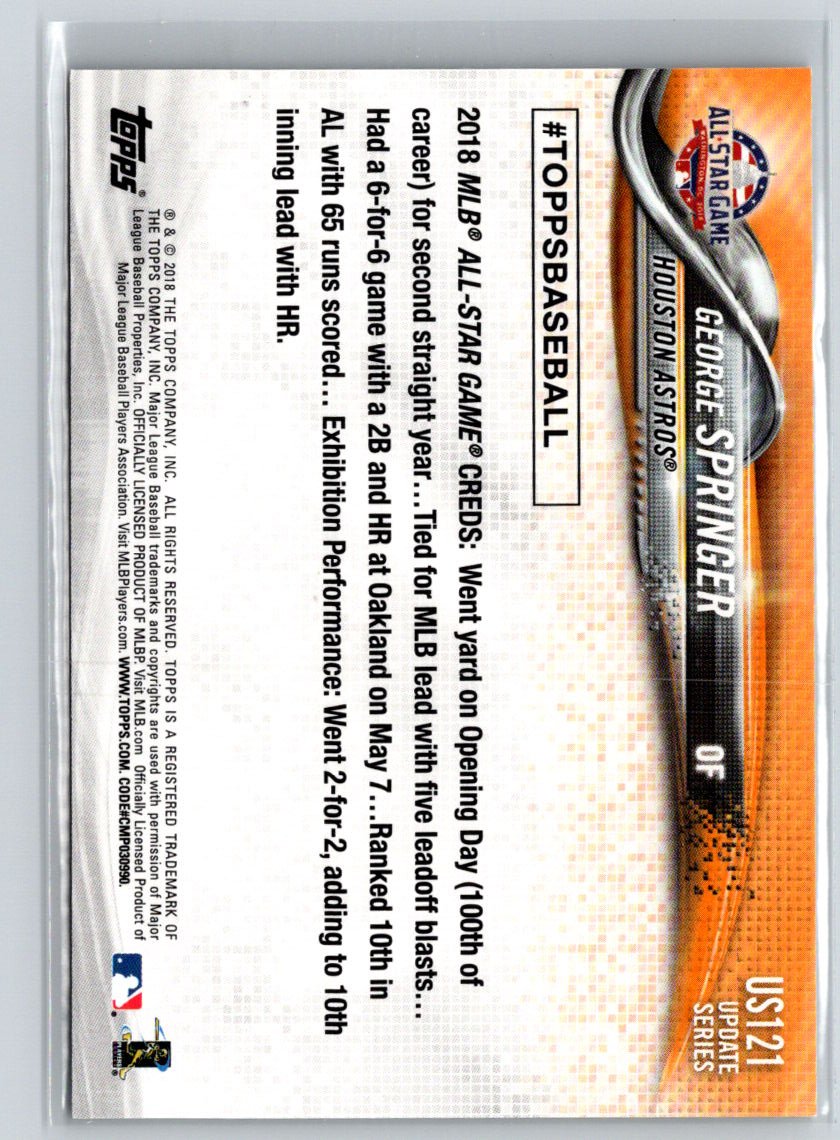 2018 Topps Update #US121 George Springer Negative L21