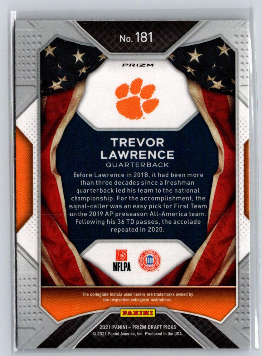 2021 Panini Prizm Draft Picks Trevor Lawrence Red White and Blue L21
