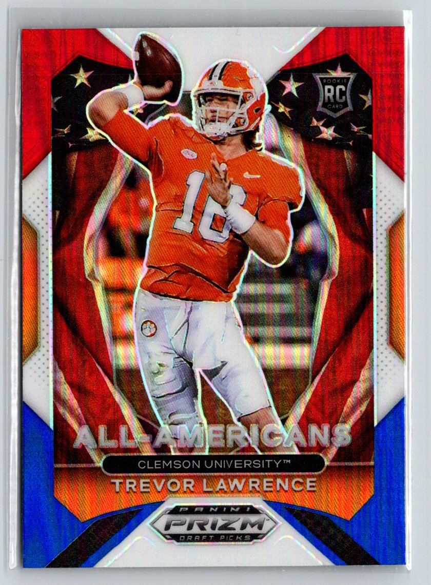 2021 Panini Prizm Draft Picks Trevor Lawrence Red White and Blue L21