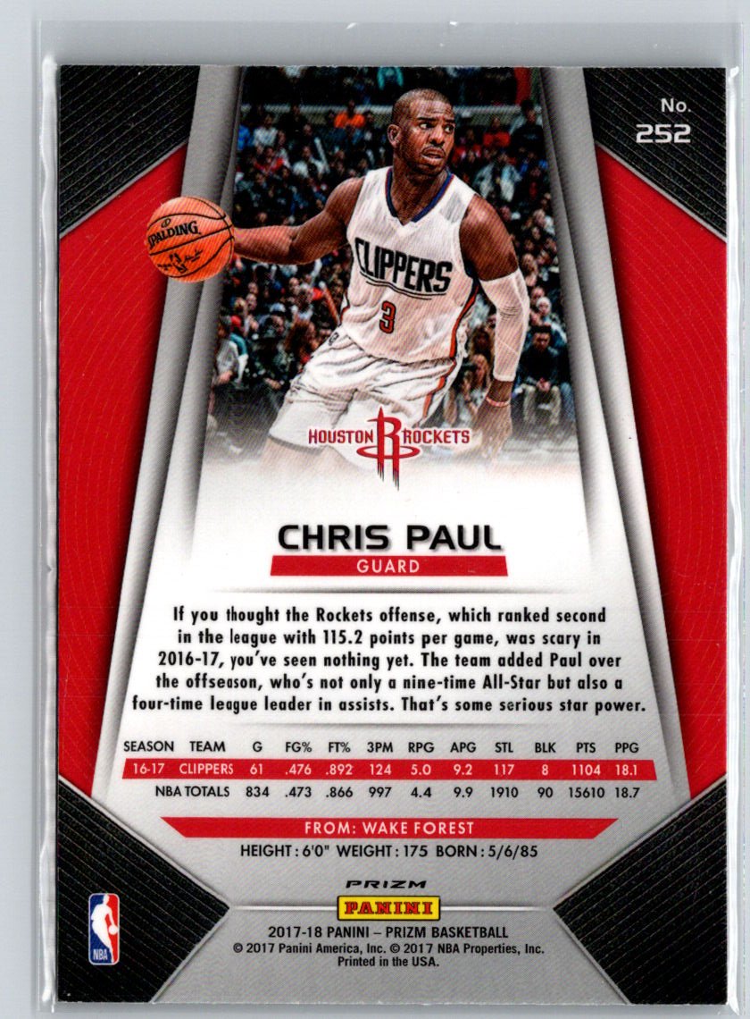 2017-18 Panini Prizm #252 Chris Paul Prizms Silver L22