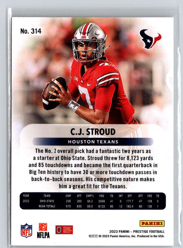 2023 Panini Prestige #314 C.J. Stroud L22