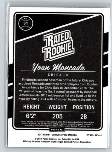 2017 Donruss Optic #31 Yoan Moncada Holo L23