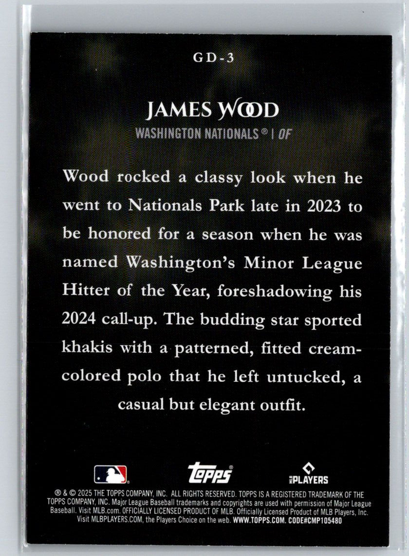 2025 Topps #GD-3 James Wood Gameday Drip L23