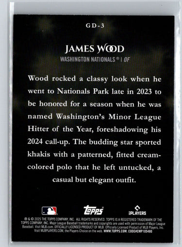 2025 Topps #GD-3 James Wood Gameday Drip L23