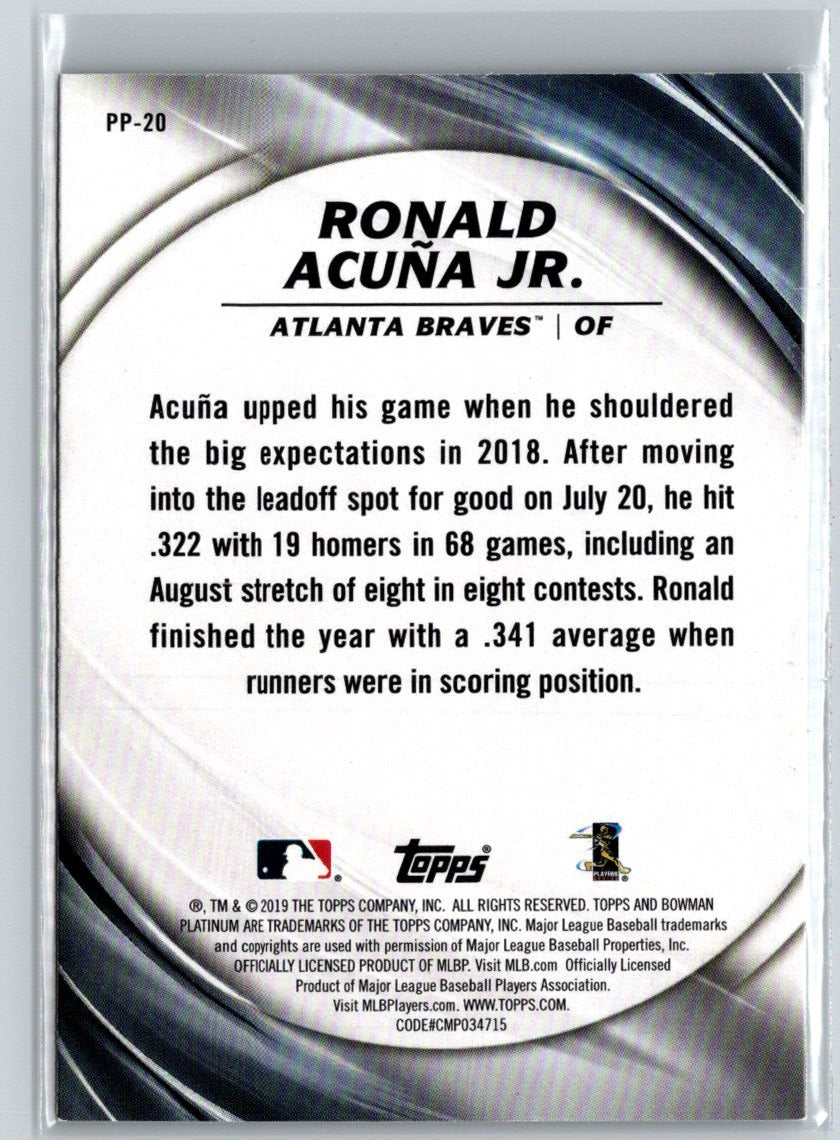 2019 Bowman Platinum #PP-20 Ronald Acuña Jr. Platinum Presence L23