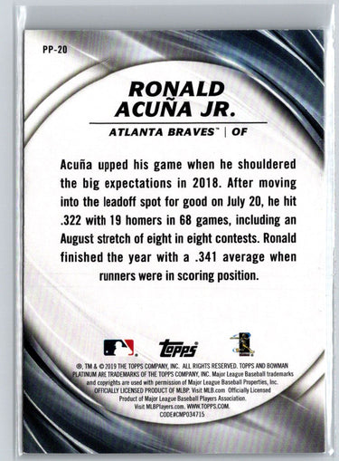 2019 Bowman Platinum #PP-20 Ronald Acuña Jr. Platinum Presence L23