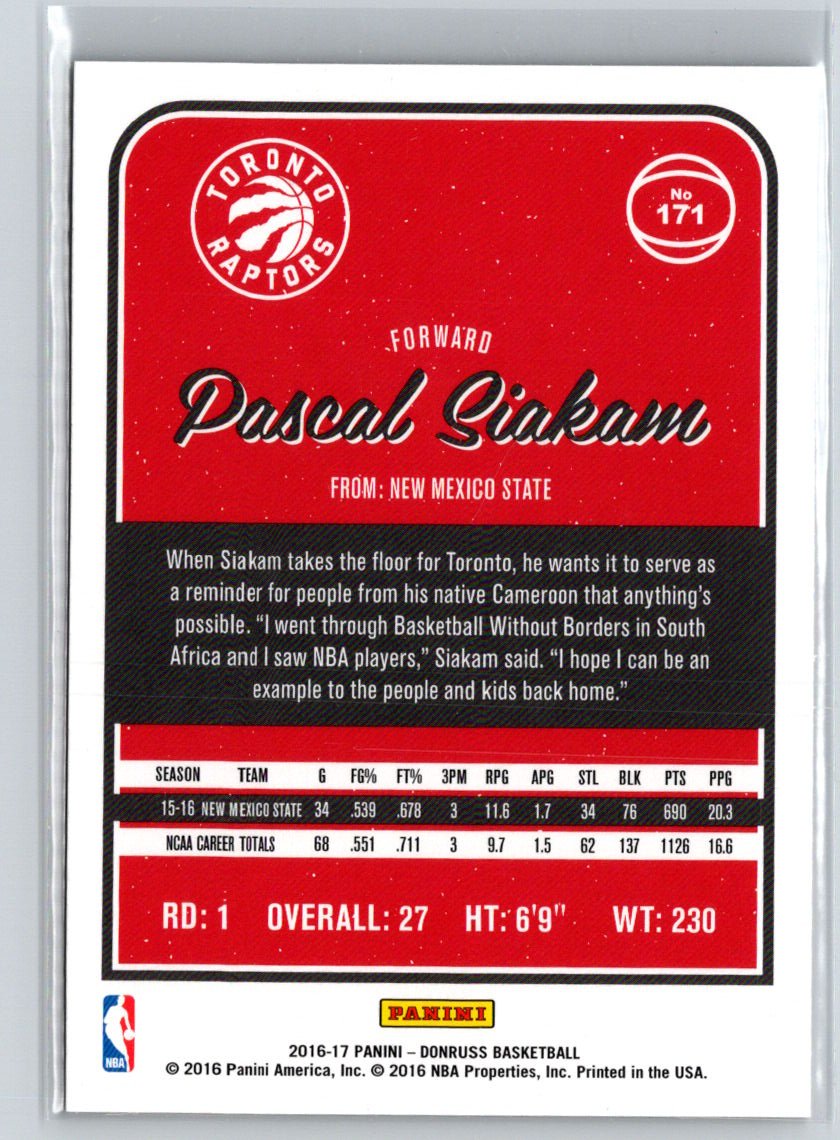 2016-17 Donruss #171 Pascal Siakam L23
