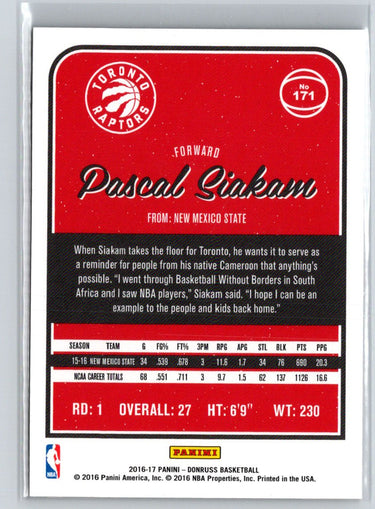 2016-17 Donruss #171 Pascal Siakam L23