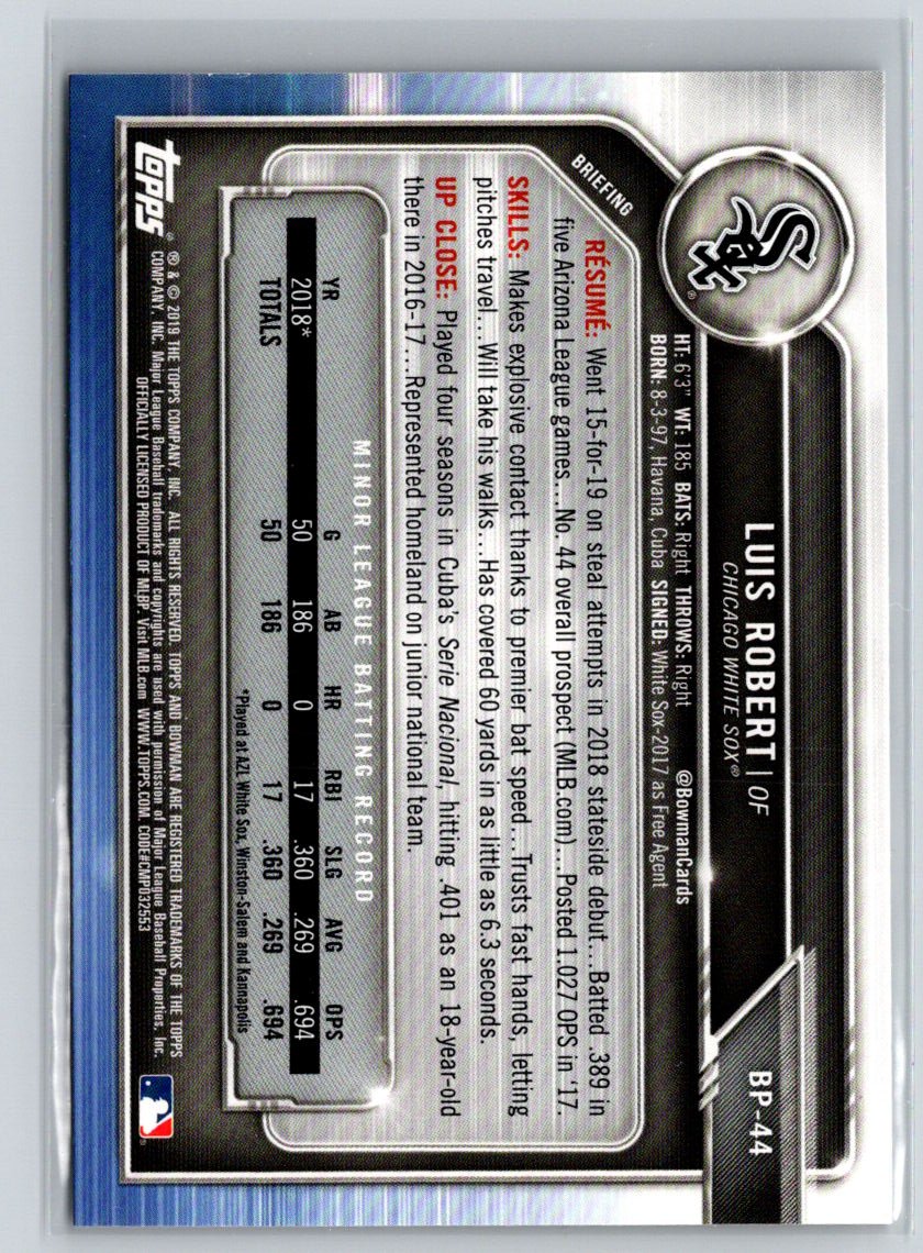 2019 Bowman #BP-44 Luis Robert Prospects L24