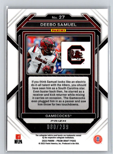 2023 Panini Prizm Draft Picks #27 Deebo Samuel Prizms Ruby Wave L24