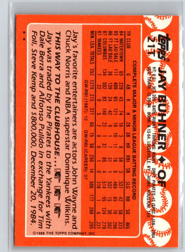1988 Topps Traded #21T Jay Buhner L24