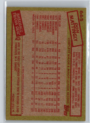 1985 Topps #665 Don Mattingly L25