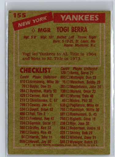 1985 Topps #155 Yogi Berra L26