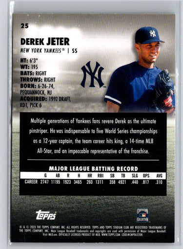 2023 Stadium Club #25b Derek Jeter L26