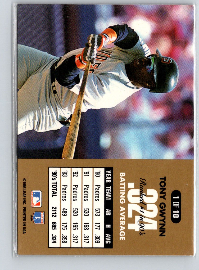 1994 Donruss #1 Tony Gwynn 90's Dominators: Batting Average L27