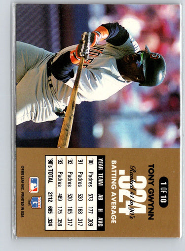 1994 Donruss #1 Tony Gwynn 90's Dominators: Batting Average L27