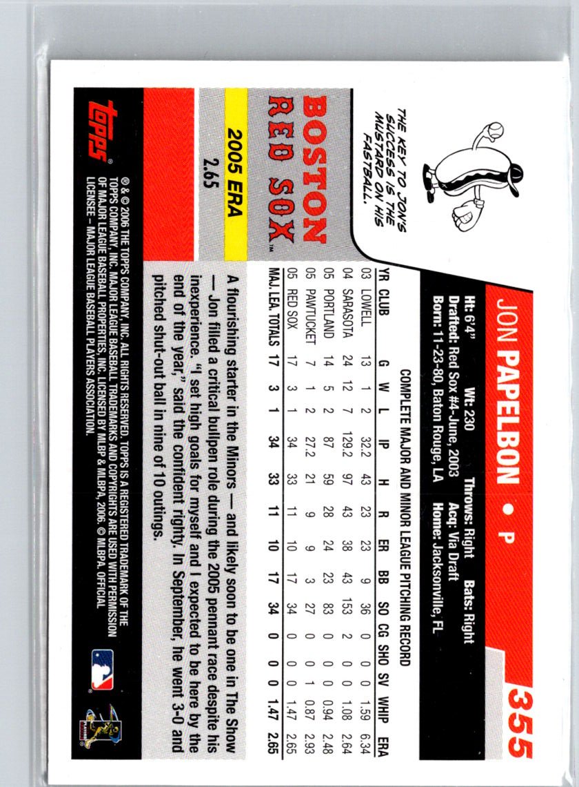 2006 Topps #355 Jon Papelbon L28