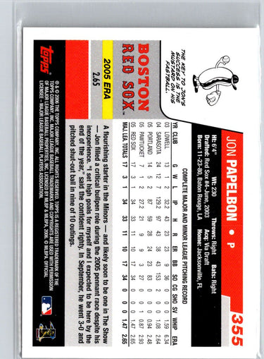 2006 Topps #355 Jon Papelbon L28