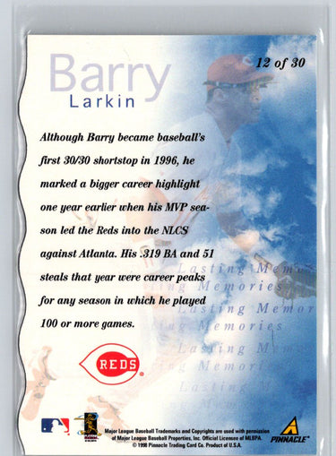 1998 Pinnacle Plus #12 Barry Larkin Lasting Memories L28