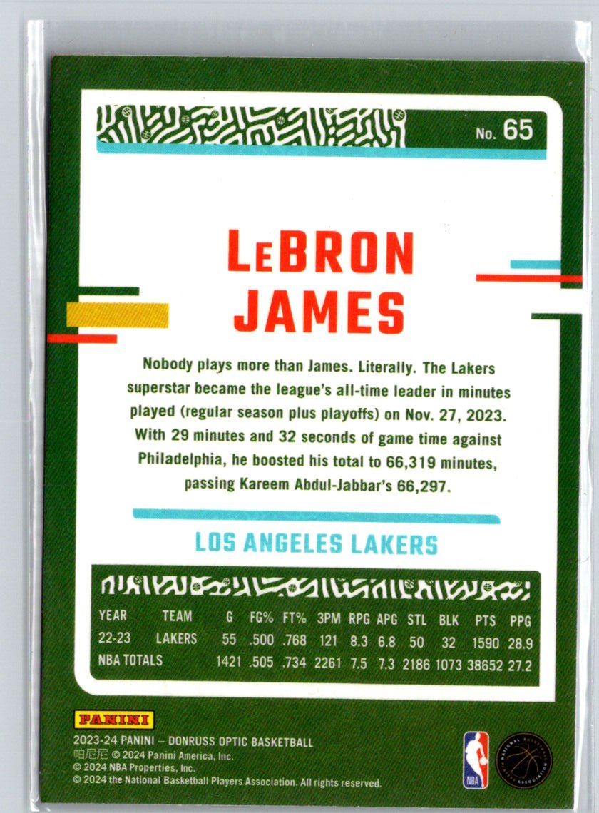 2023-24 Donruss Optic #65 LeBron James L29