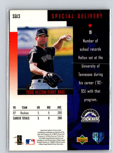 1998 Collector's Choice #SQ13 Todd Helton StarQuest L29