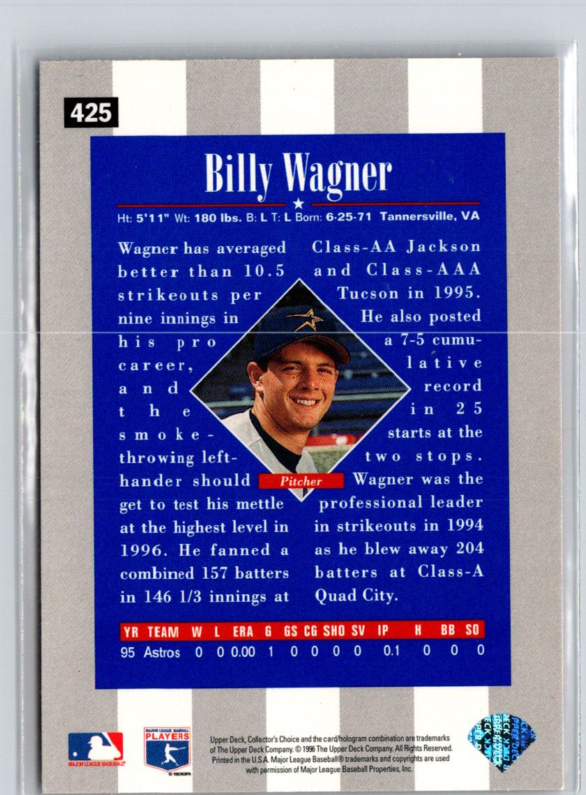 1996 Collector's Choice #425 Billy Wagner Silver Signature L29