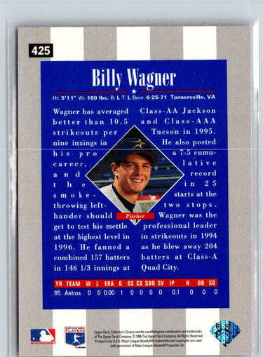 1996 Collector's Choice #425 Billy Wagner Silver Signature L29