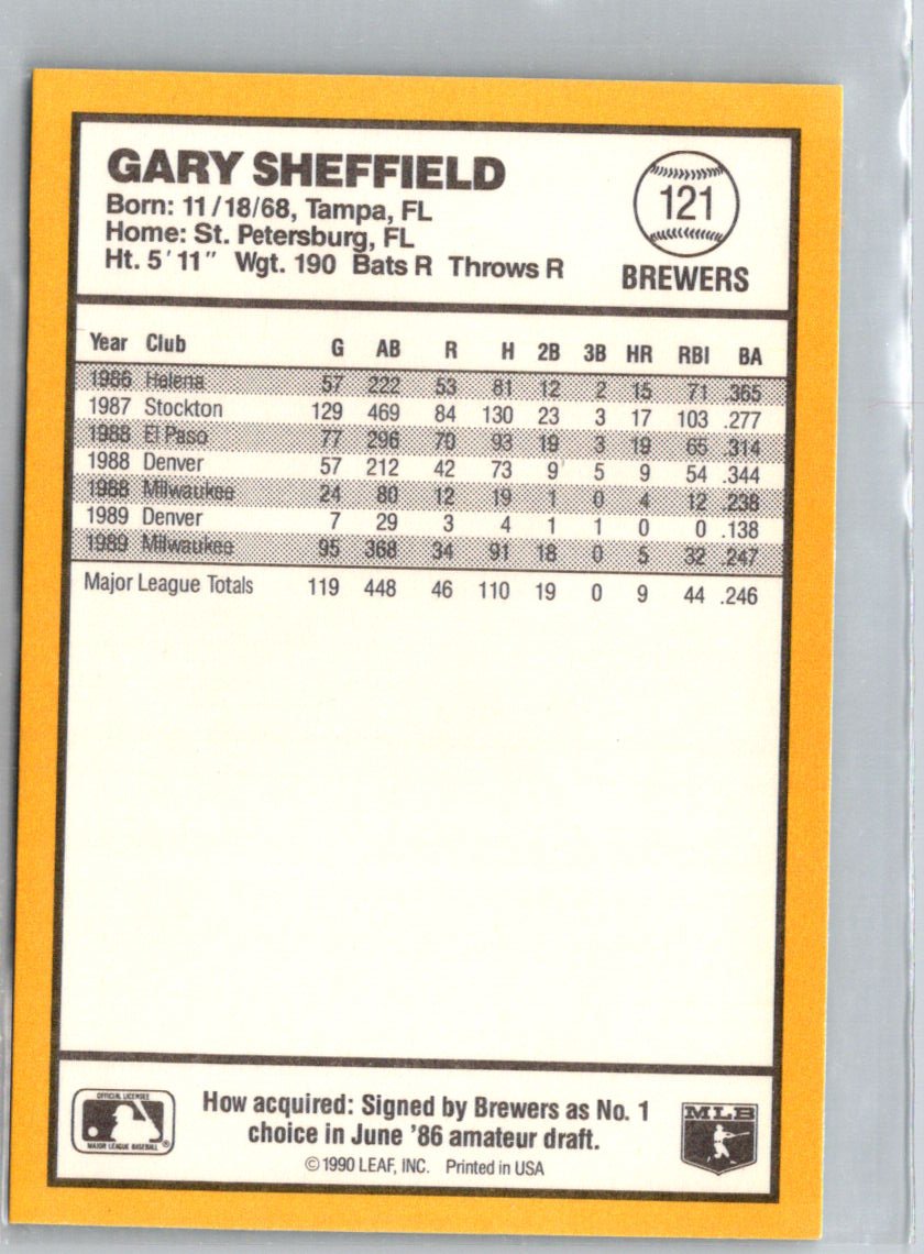 1990 Donruss Best of the AL #121 Gary Sheffield L29