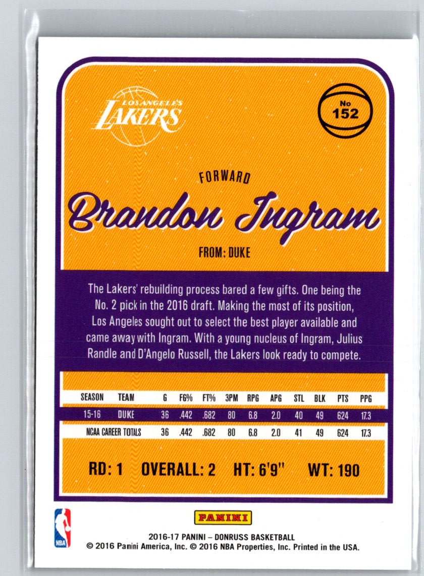 2016-17 Donruss #152 Brandon Ingram L31