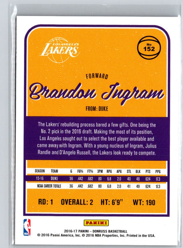 2016-17 Donruss #152 Brandon Ingram L31
