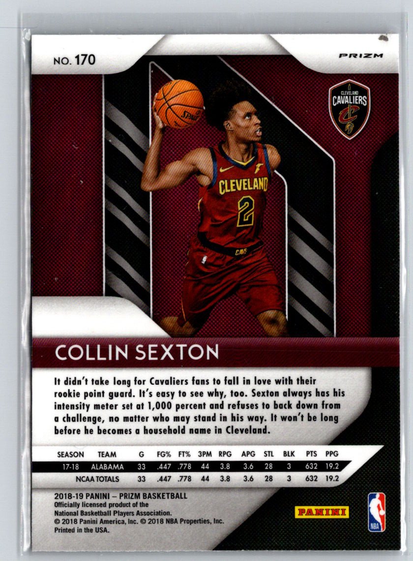 2018-19 Panini Prizm #170 Collin Sexton Prizms Pink Ice L31