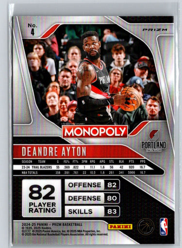 2024-25 Panini Prizm Monopoly #4 DeAndre Ayton Ice Prizms L32