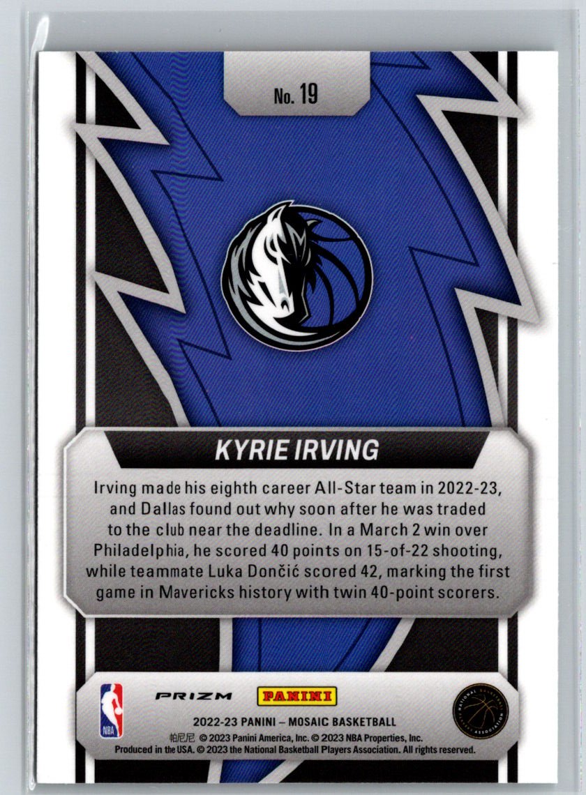 2022-23 Panini Mosaic #19 Kyrie Irving Thunder Road Mosaic Green L32