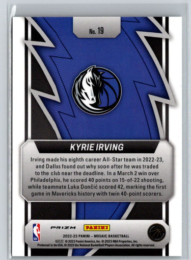 2022-23 Panini Mosaic #19 Kyrie Irving Thunder Road Mosaic Green L32