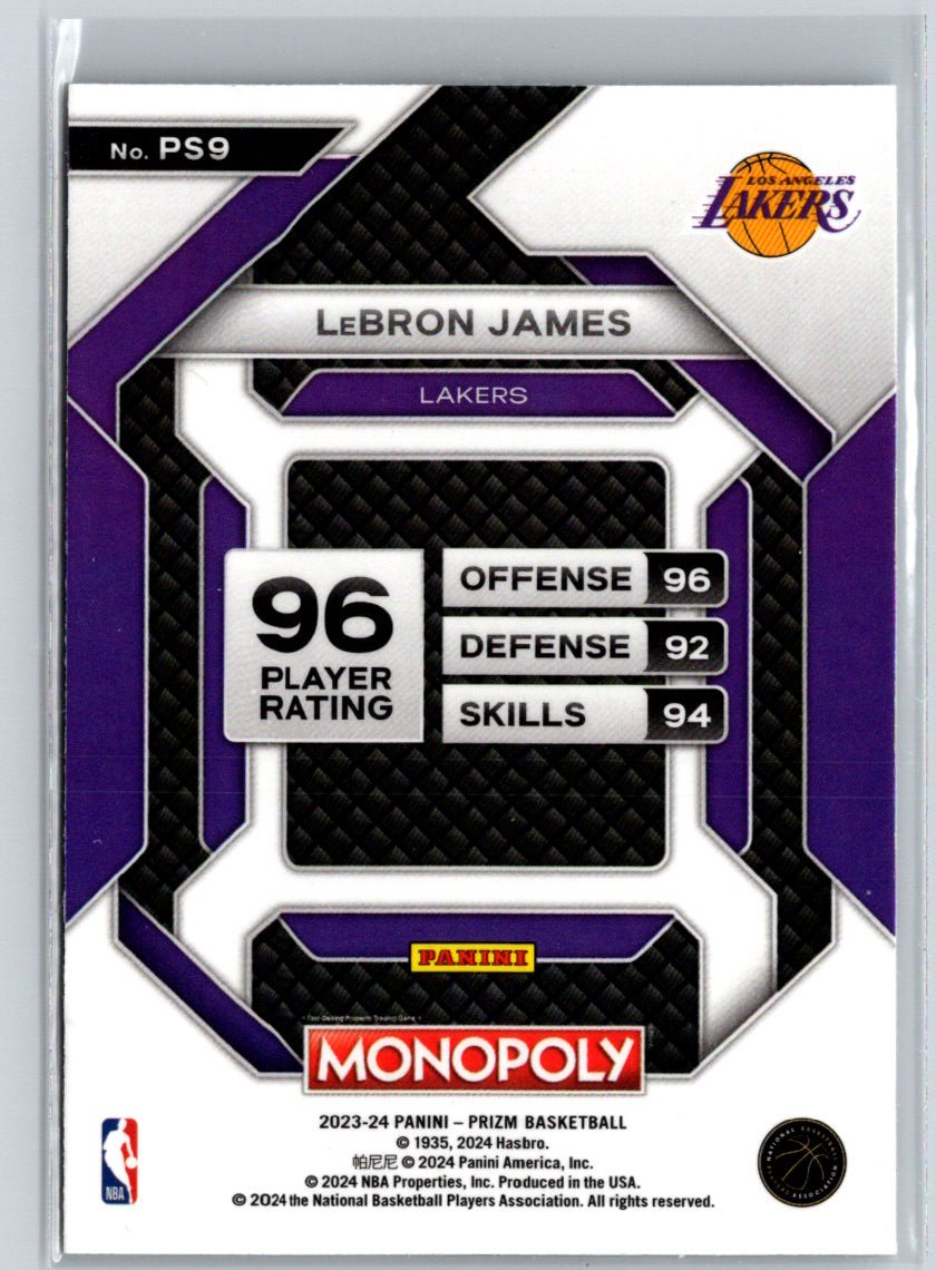 2023-24 Panini Prizm Monopoly #PS9 LeBron James All-Star L32