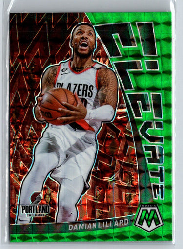2022-23 Panini Mosaic #17 Damian Lillard Elevate Mosaic Green L32