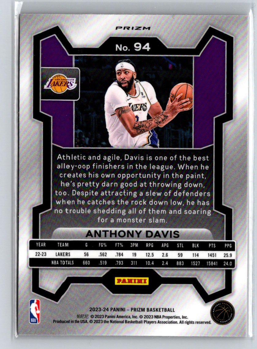 2023-24 Panini Prizm #94 Anthony Davis Prizms Orange Ice L33